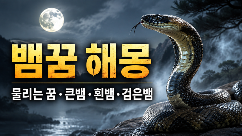 뱀 나오는 꿈 해몽 총정리｜뱀에게 물리는 꿈·큰뱀·흰뱀·검은뱀, 길몽일까?