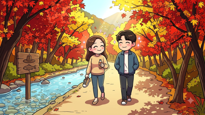 무주 구천동 계곡 가을 단풍 어사길! 3시간 평지 산책 완벽 코스