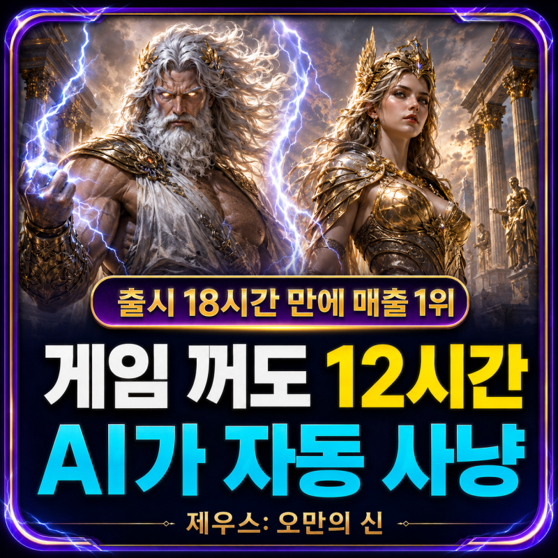 "게임 꺼도 12시간 자동 사냥?" 컴투스 신작 '제우스: 오만의 신' 매출 1위 흥행 비결 총정리!