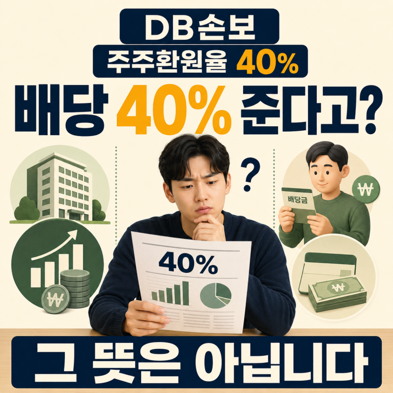 DB손보 주주환원율 40%｜배당수익률 40%라는 뜻은 아닙니다