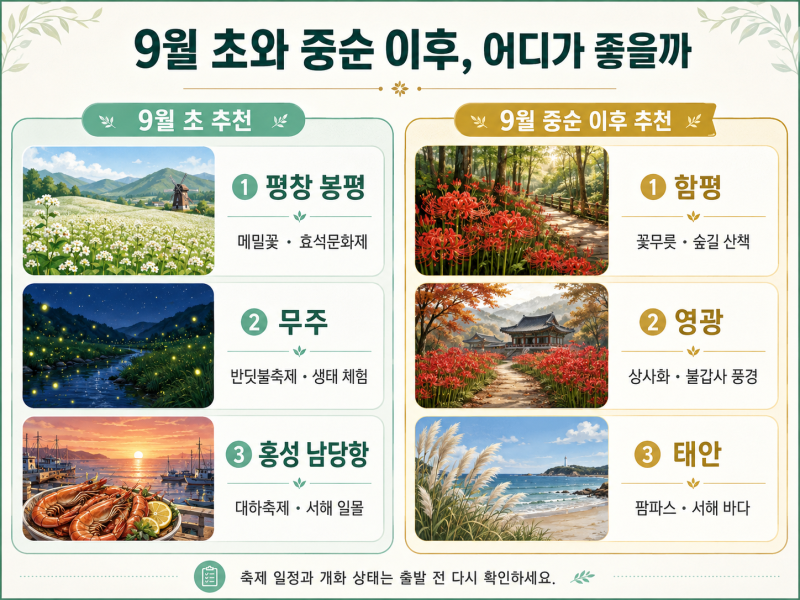 2026年9月推薦景點BEST 10，上旬和中旬該去哪裡好呢？
