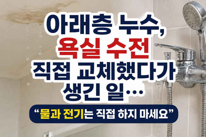 아래층 누수, 욕실 수전 셀프교체 후 생긴 실제 사고…보험 처리까지 해보니