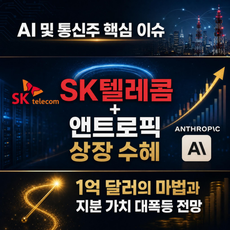 앤트로픽 상장 수혜주 SK텔레콤, 주가 자산가치 수혜 핵심 총정리
