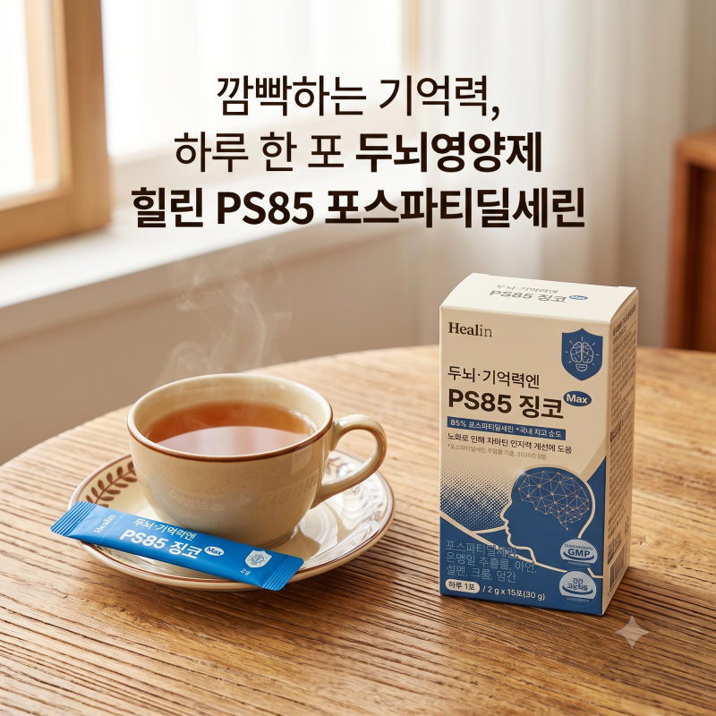 기억력 깜빡할 땐 힐린 PS85 포스파티딜세린 징코 맥스로 두뇌 건강 챙겨요!