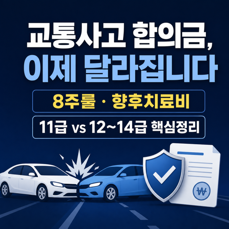 교통사고 합의금이 달라진다? 8주룰·향후치료비 폐지와 11급 뇌진탕이 중요한 이유