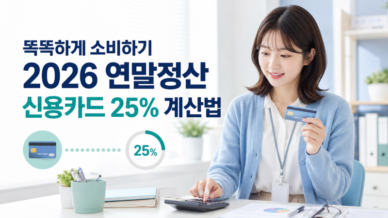 똑똑하게 소비하기, 2026 연말정산 신용카드 25% 계산법