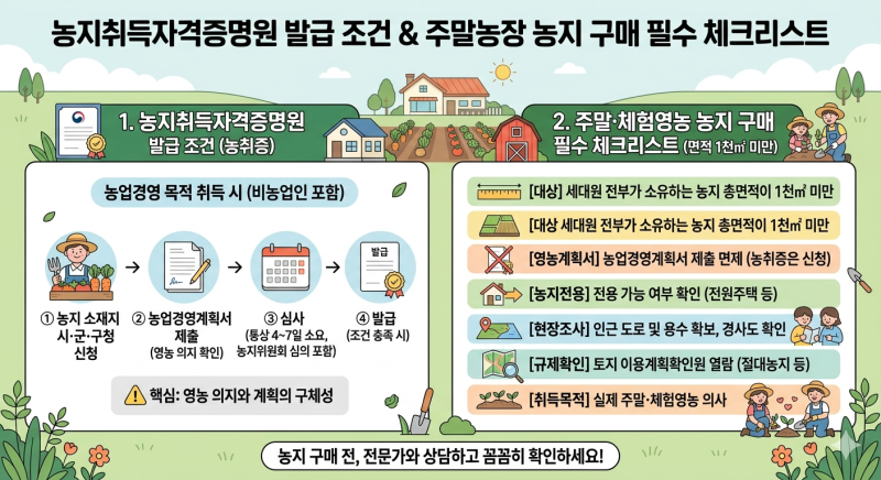 농지취득자격증명원 발급 조건, 주말농장 농지 구매 시 필수 체크리스트