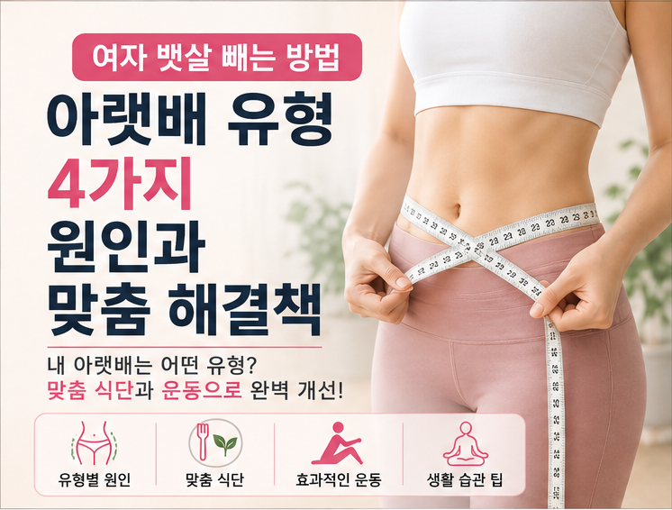 여자 뱃살 빼는 방법 아랫배 유형 4가지 원인과 맞춤 해결책