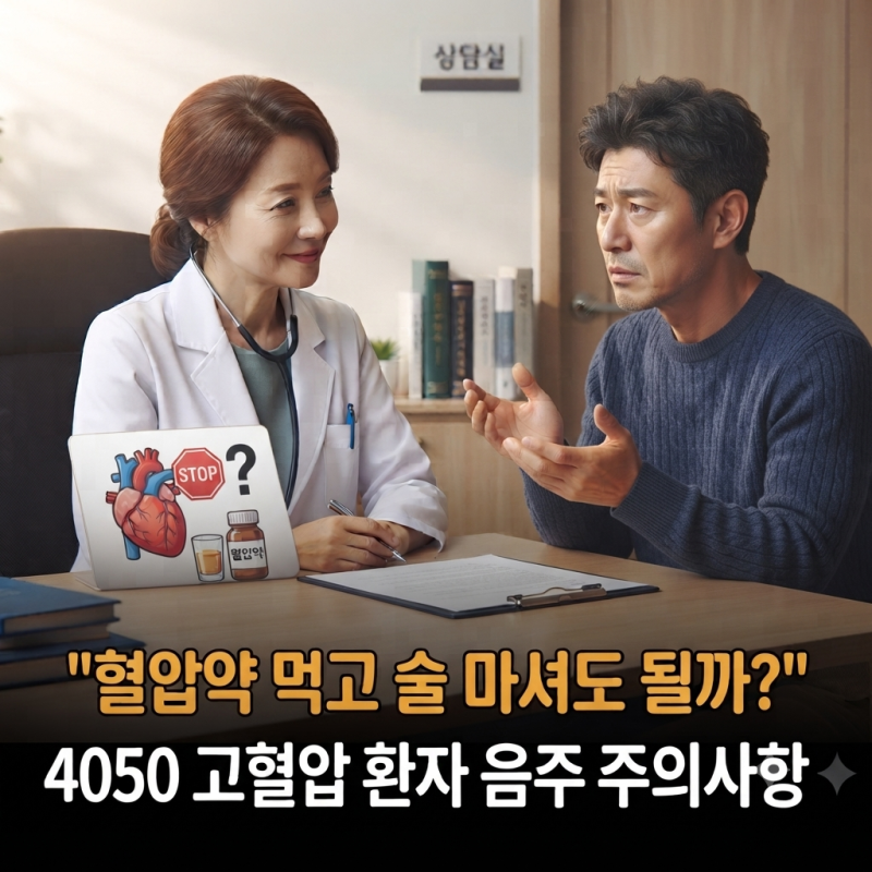"혈압약 먹고 술 마셔도 될까?" 4050 고혈압 환자 음주 주의사항