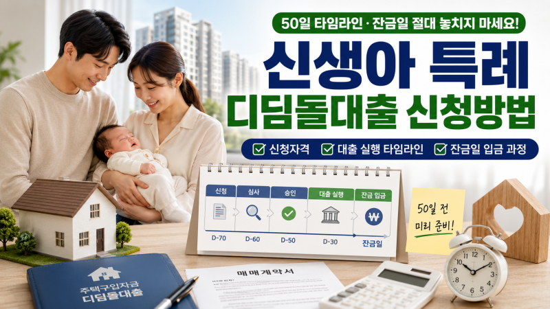 신생아 특례 디딤돌대출 신청방법｜잔금일 50일 전부터? 대출 실행·입금 타임라인 총정리