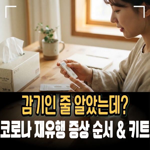 “감기인 줄 알았는데..” 코로나 재유행 증상 순서와 자가진단키트 정확도!