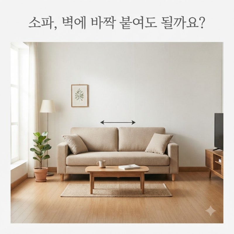 쇼파 벽 사이 간격, 딱 붙여도 될까? 공간별로 이렇게 정리해보세요