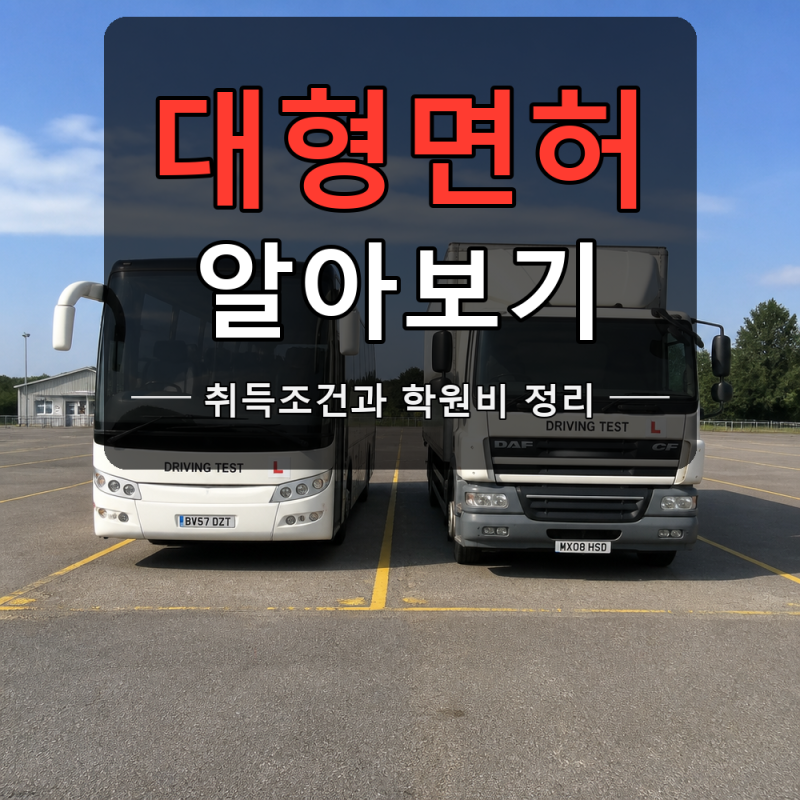 대형면허 취득방법, 조건부터 비용까지 정리
