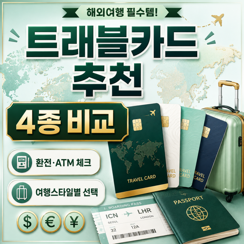 트래블카드 추천 4종 비교, 환전 수수료보다 먼저 봐야 할 차이는?