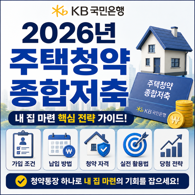 2026년 주택청약종합저축, 가입 조건부터 납입 방법과 청약 자격 및 실전 활용법까지 완벽하....