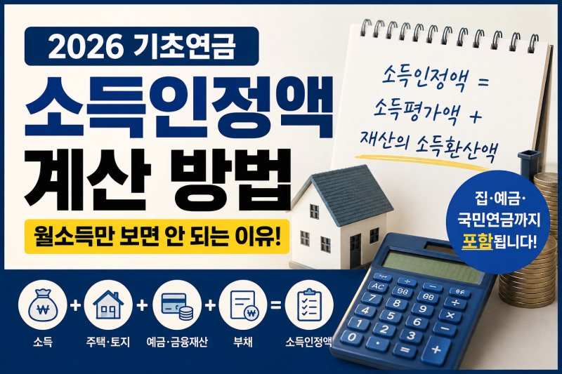 2026 기초연금 소득인정액 계산, 월소득만 보면 안 되는 이유