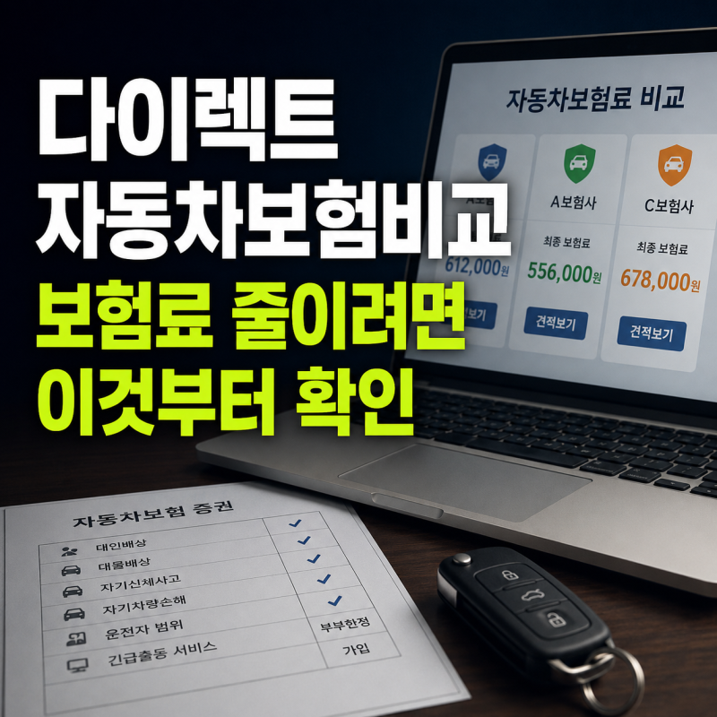 다이렉트자동차보험비교 | 보험료 줄이려면 이것부터 (초보자도 쉽게! 6가지 할인특약)