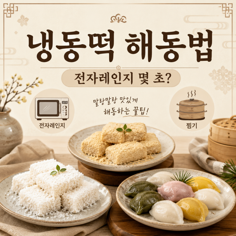냉동떡 맛있게 해동하는 법｜전자레인지 몇 분? 인절미·송편·백설기별 정리