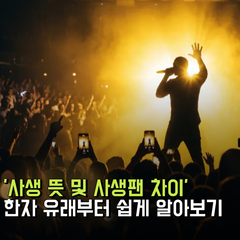 사생 뜻 및 사생팬 차이와 한자 유래 쉽게 알아보기