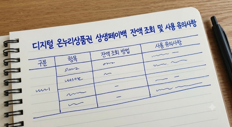디지털 온누리상품권 상생페이백 잔액 조회 및 사용 유의사항