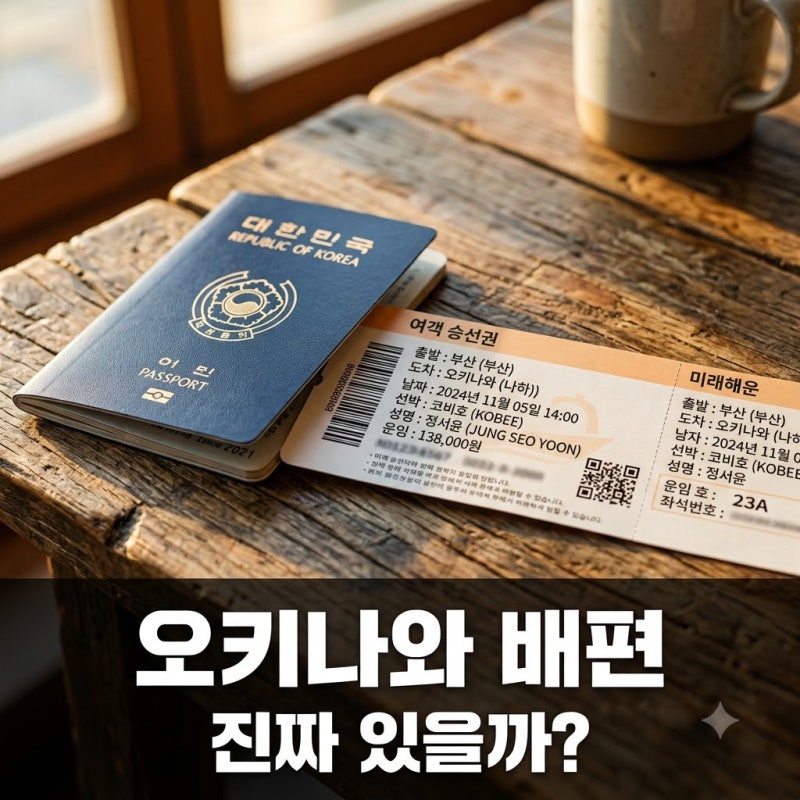 비행기 말고 배로? 부산 오키나와 배편, 직접 알아보니 뜻밖의 정체..