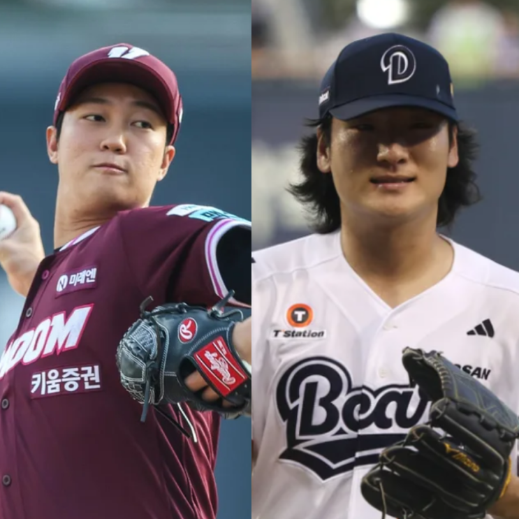 "속도는 <b>안우진</b>, 성적은 <b>곽빈</b>" 잠실 첫 <b>맞대결</b>, 비가 두 에이스를 붙....