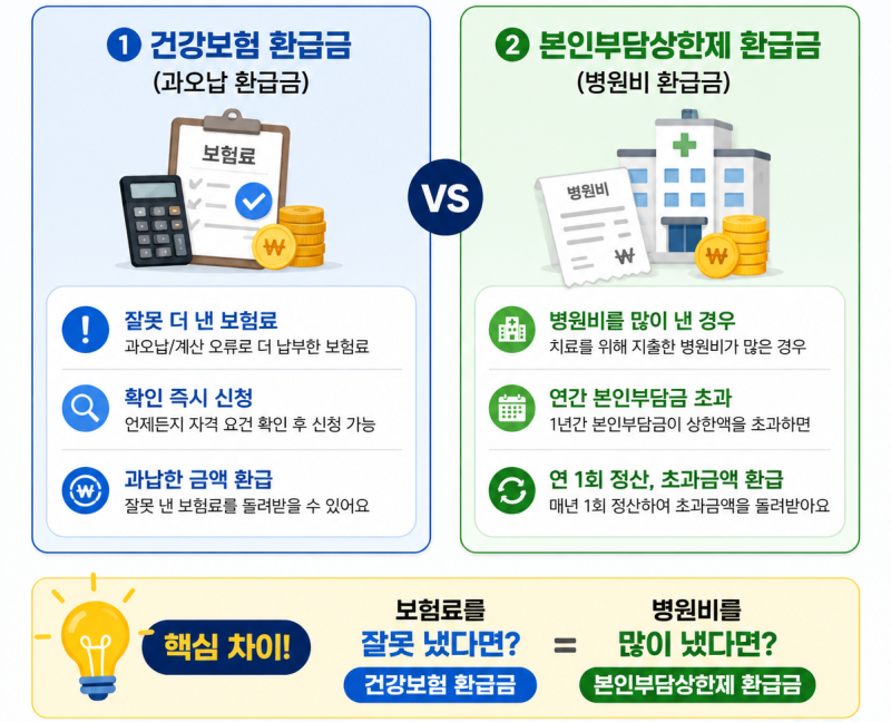 [2026] 건강보험 환급금 & 본인부담상한제 환급금 조회·신청방법 완벽 정리 (안 받으면 소멸!)