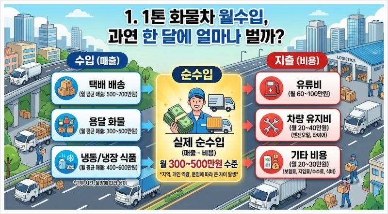 1톤 화물차 창업, 월수입 700만 원의 진실과 2026년 영업용 번호판 권리금, 화물종사자격증, 그....