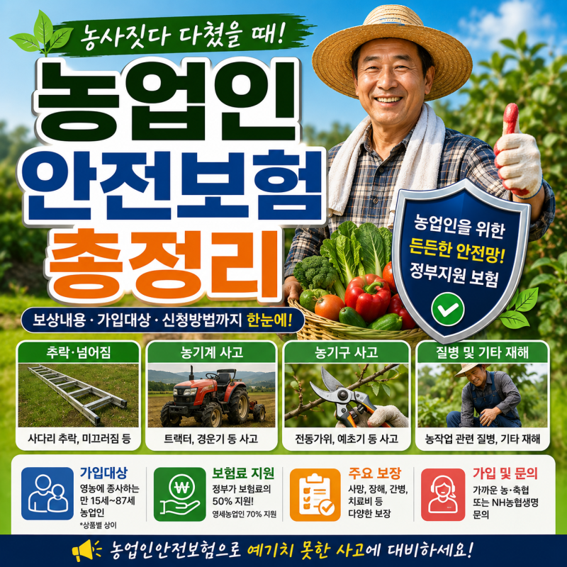 농업인안전보험 총정리｜농사짓다 다쳤을 때 보상받는 방법