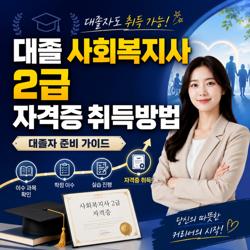 대졸사회복지사2급자격증취득방법 비전공자 온라인 3학기