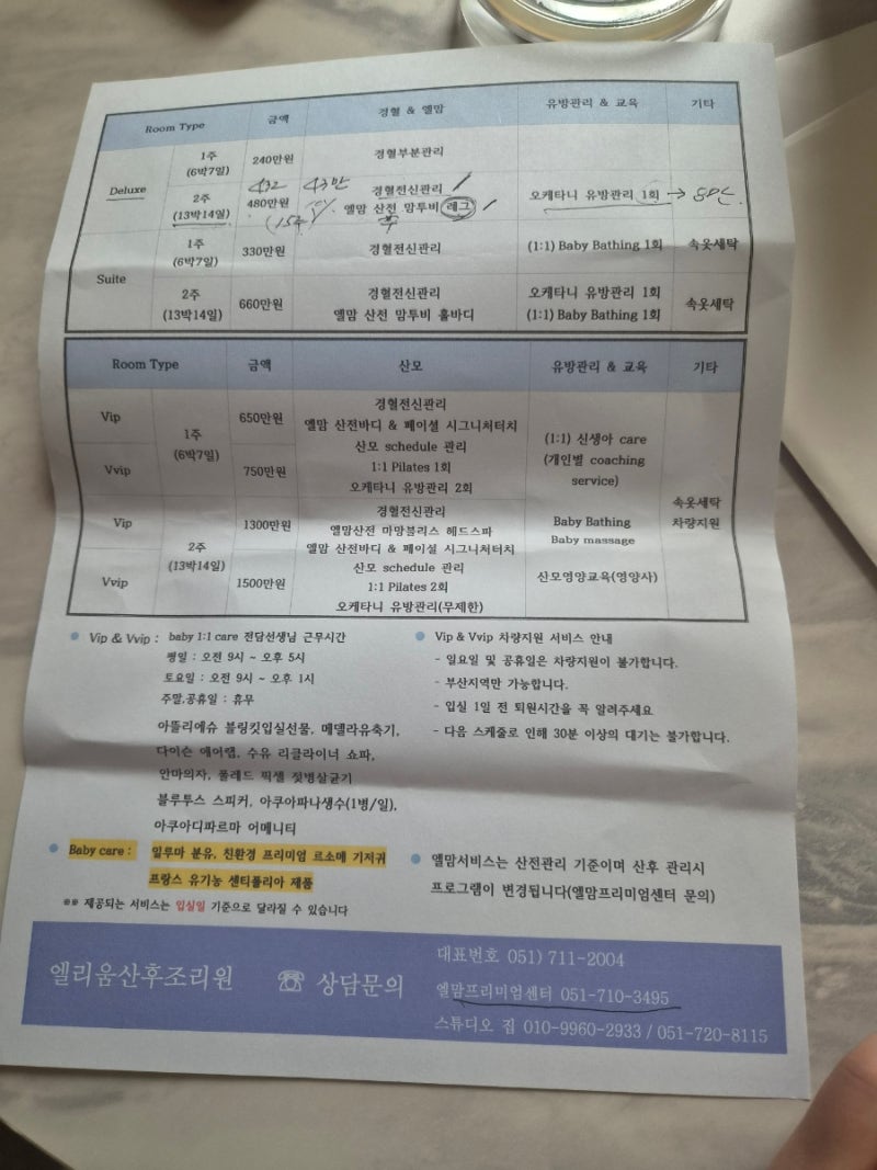 엘리움 산후조리원 디럭스 2주 상세후기 (긴글)