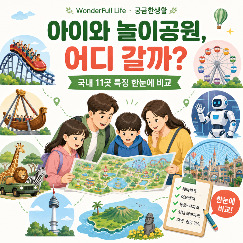아이들과 가기 좋은 놀이공원 어디일까? 롯데월드·에버랜드·경주월드 등 국내 11곳 비교