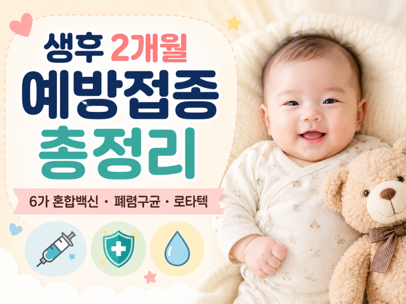 생후 2개월 예방접종 총정리｜6가 혼합백신·폐렴구균·로타바이러스