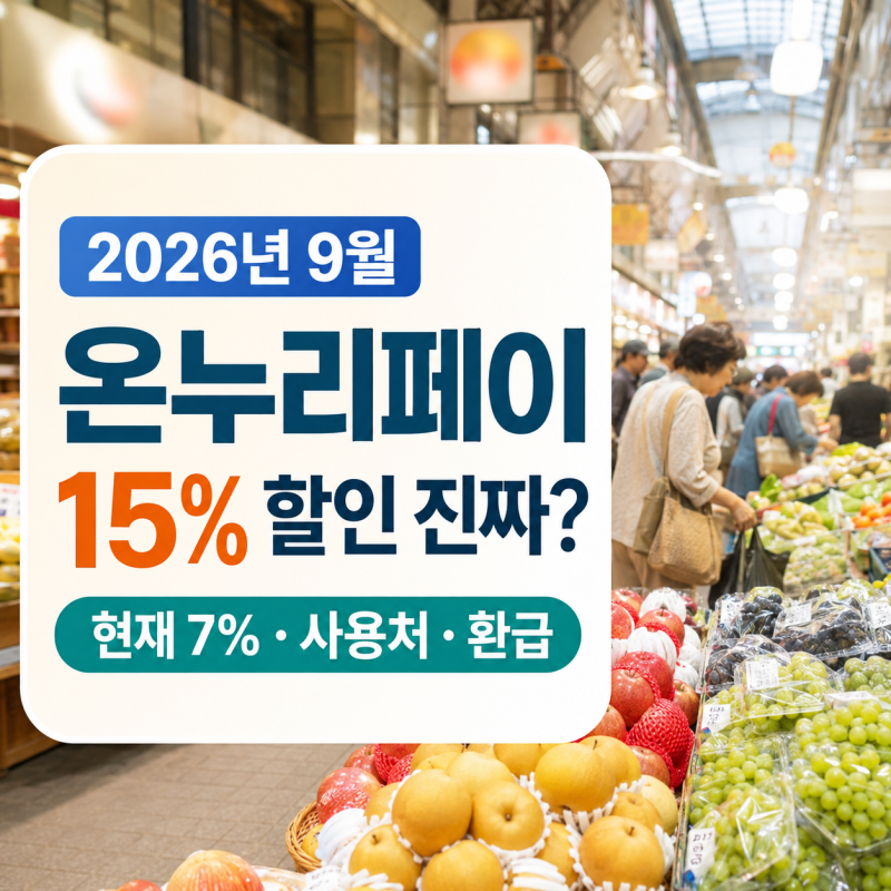 2026년 9월 온누리페이 15% 할인? 사용처·구매한도·추석 환급 총정리