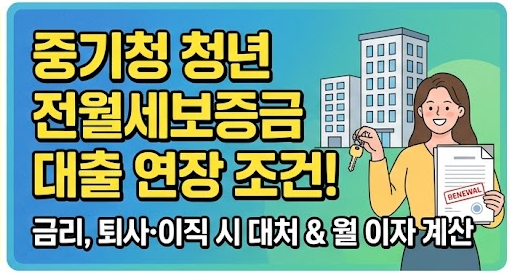 [꿀정보] 중소기업 청년 전월세보증금 대출 연장 조건, 금리 및 이자 계산법 총정리