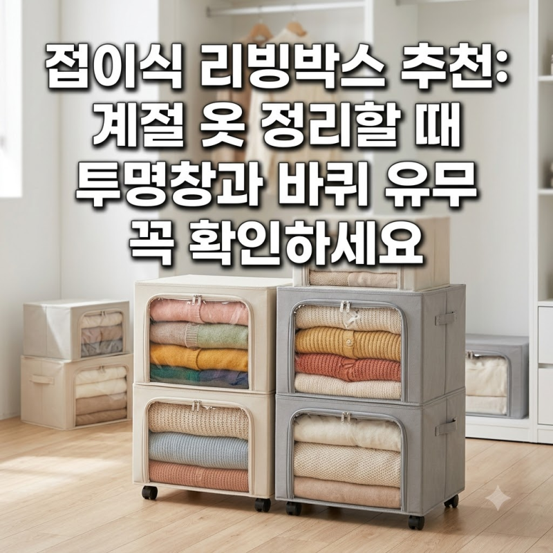 접이식 리빙박스 추천 계절 옷 정리할 때 투명창과 바퀴 유무를 확인하세요