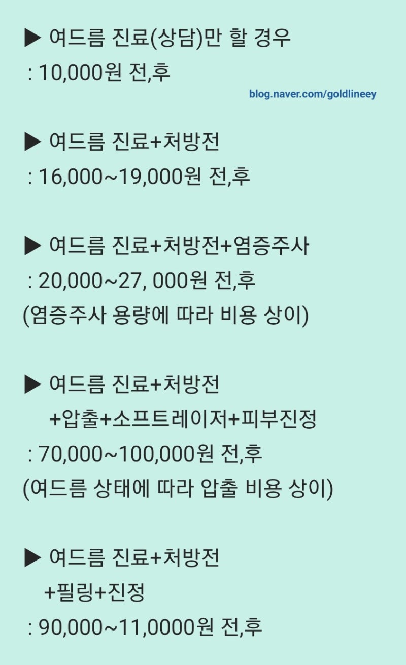 여드름 3편! 피부과에서 여드름 치료 시 체크리스트, 진료시 알리고, 물어봐야 사항, 치료 비....