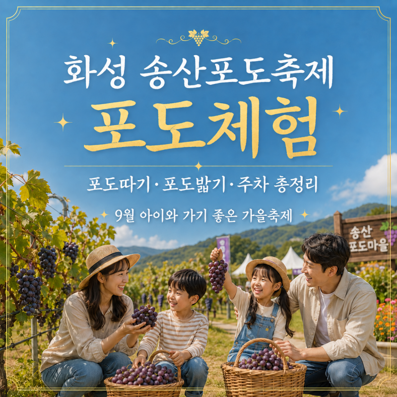 2026 경기도 화성 송산 포도축제｜9월 아이와 포도따기 체험·일정·주차 총정리
