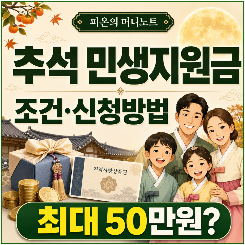 2026 추석 민생지원금 조건 및 받는 법 총정리