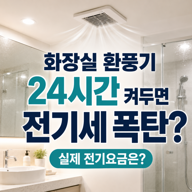 아파트 화장실 환풍기 24시간 켜두면 전기세 폭탄 맞을까? 실제 전기요금은?