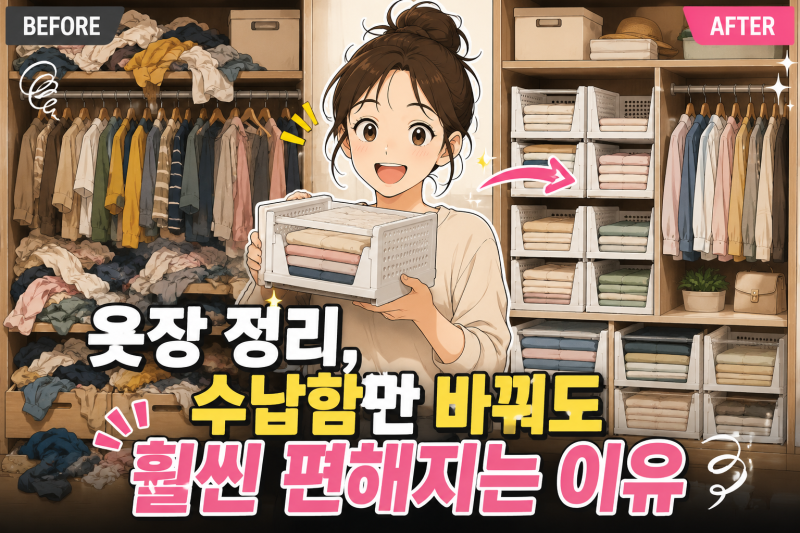 옷장 정리, 수납함만 바꿔도 훨씬 편해지는 이유｜슬라이딩 리빙박스 추천