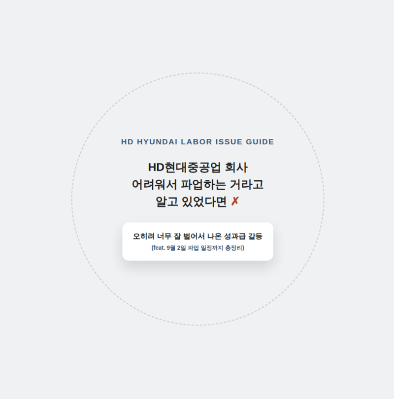 HD현대중공업 영업이익 1조 넘었는데 9월 2일부터 파업이래 이유가 뭘까