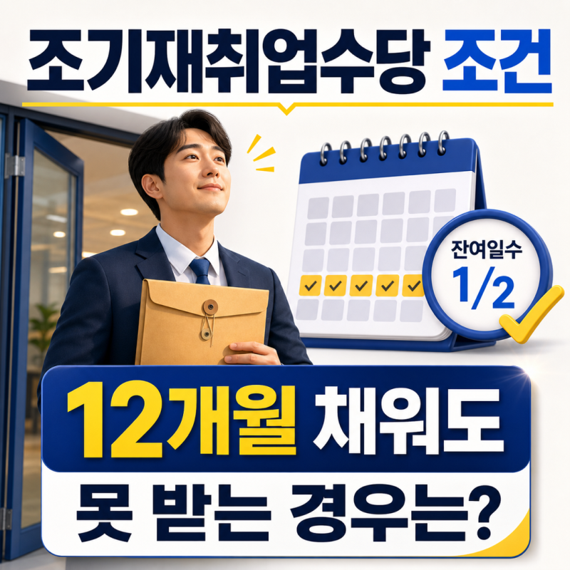조기재취업수당 조건, 12개월 채워도 못 받는 경우는?