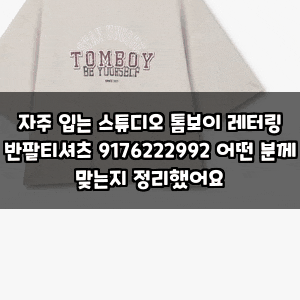 자주 입는 스튜디오 톰보이 레터링 반팔티셔츠 9176222992 어떤 분께 맞는지 정리했어요
