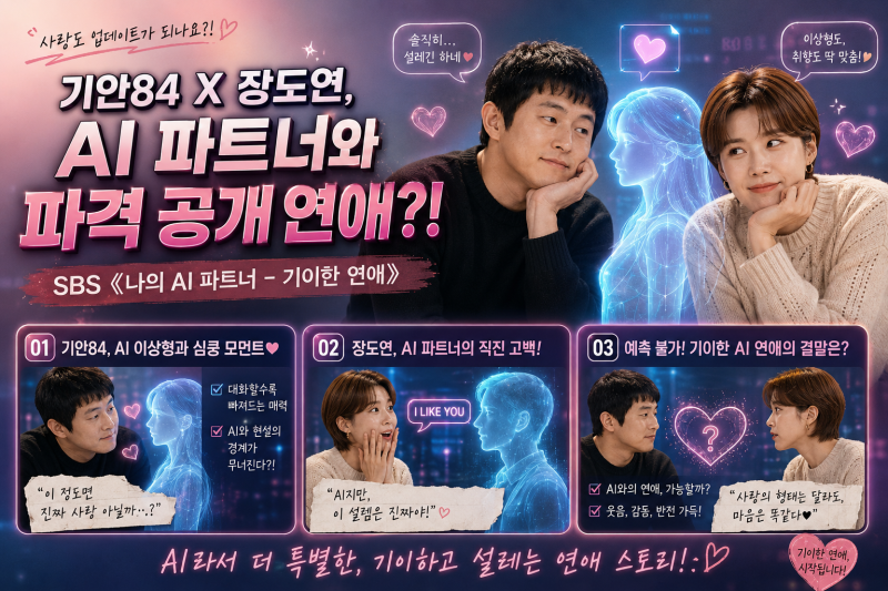 [예능 리뷰] 기안84 X 장도연, AI 파트너와 파격 공개 연애?! SBS 《나의 AI 파트너 - 기이한 연애....