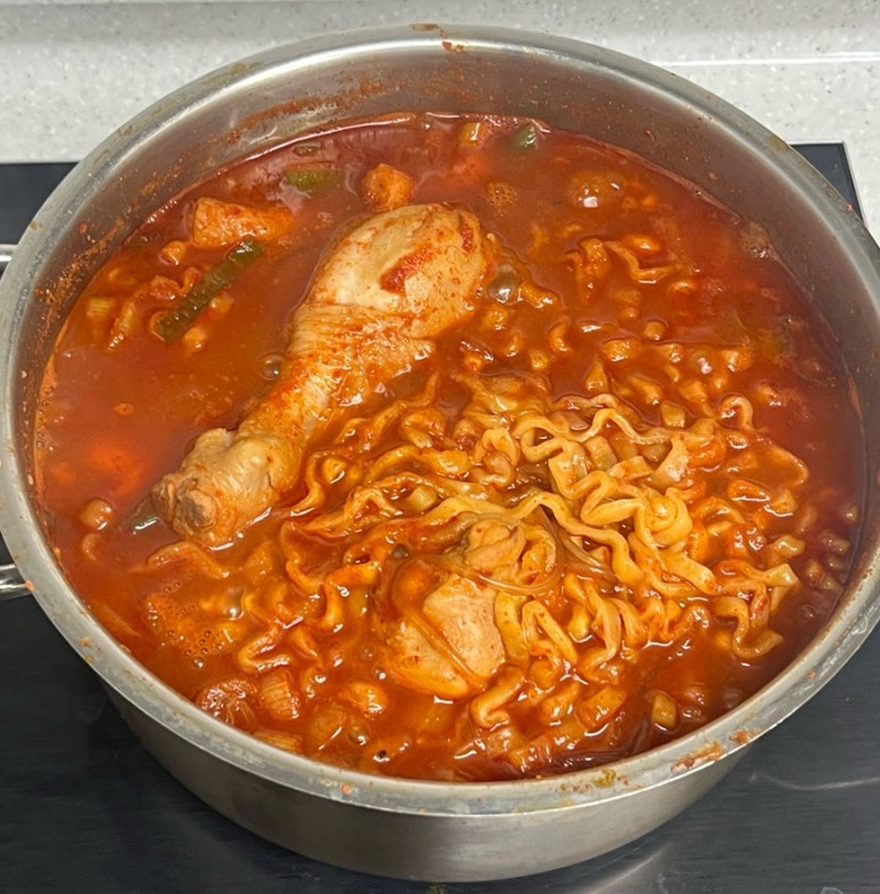 불닭볶음탕면 닭볶음탕 레시피, 엽닭 생각날 때 만들어 먹기