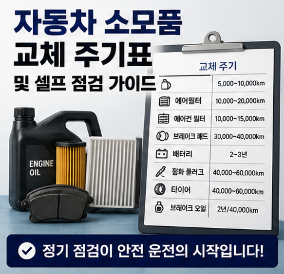 [꿀정보] 자동차 소모품 교체 주기표·타이어 공기압·연비 운전 습관 & 중고차 필수 체크리스....