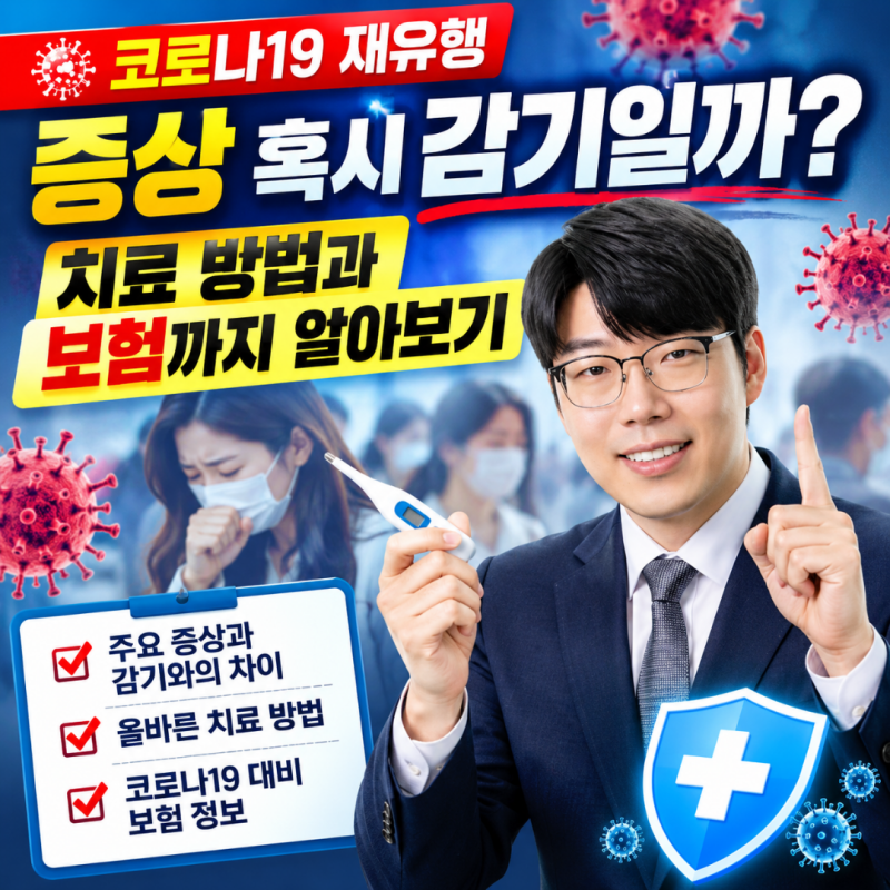코로나19 재유행 증상 감기일까? 치료 방법 보험 알아보기
