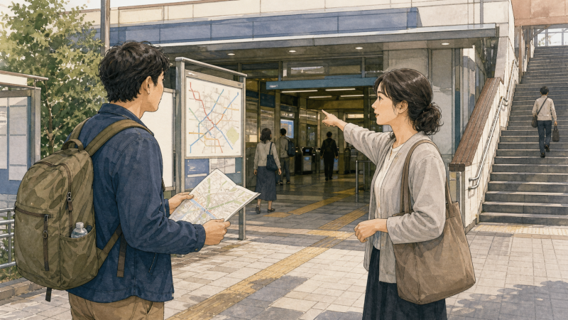 일본에서 길 물어볼 때 쓰는 일본어 총정리｜길 찾기·역·출구 표현