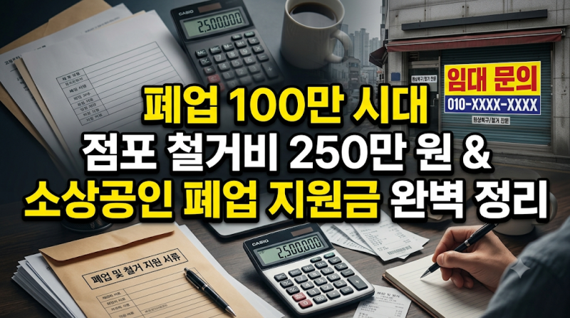 폐업 100만 명 시대: 소상공인 폐업 지원금·점포 철거비·재취업 지원 제도 완벽 총정리